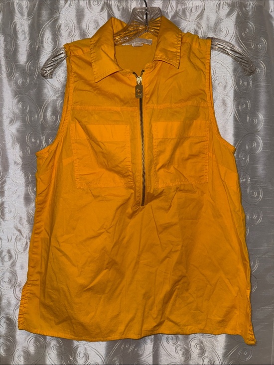 Michael Kors Tops - Michael Kors Yellow Zip-Front Top Women’s Size Small 🔥 G10